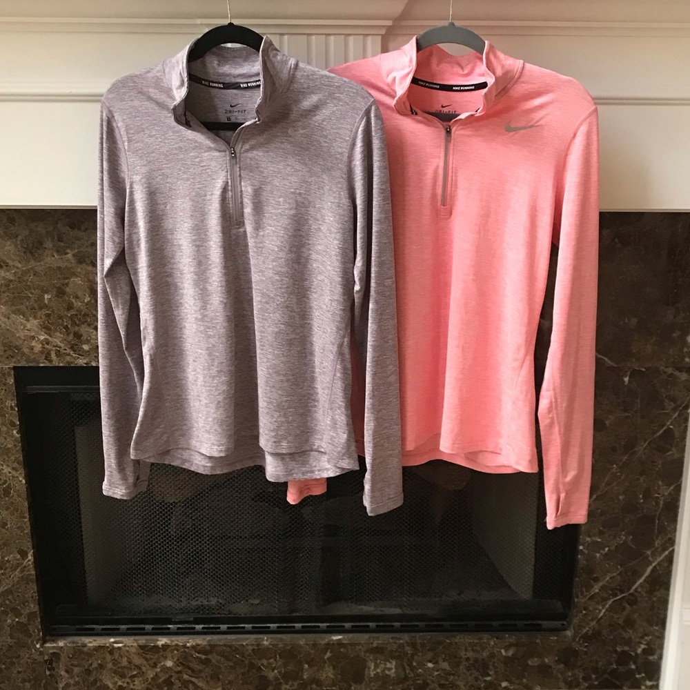Set of Two Nike Half-Zip Running Tops